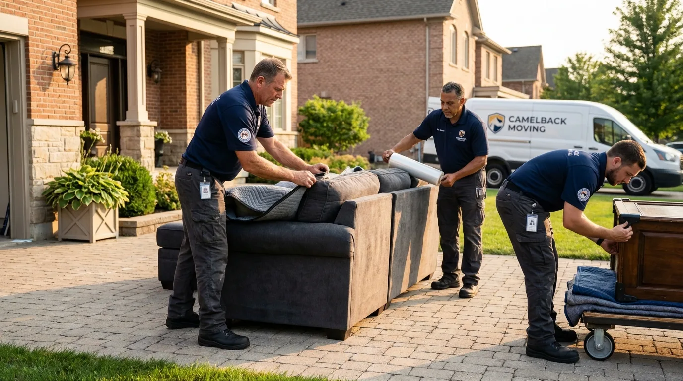 Large estate moving crew wrapping furniture in Wapato, WA